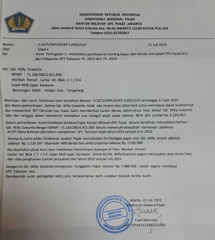 Contoh Surat Klarifikasi Ke Kantor Pajak Delinewstv